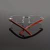 1 Pair of Modern Glasses with Frameless Rectangular Design Suitable for Business Leisure and Formal Occasions