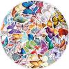 50 Butterfly Cartoon Graffiti Stickers for Notebooks, Phones, Water Bottles, and Waterproof Journals.