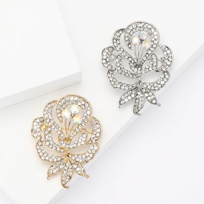 Exquisite Mode Legierung Strass Blume Brosche High-End Temperament Damen Anzug Mantel Corsage Schmuck Pin