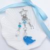 Creative Cartoon Whale Keychain Star Pendant Resin Beaded Keyring for Women Bag Backpack Car Key Holder Phone Case Charm