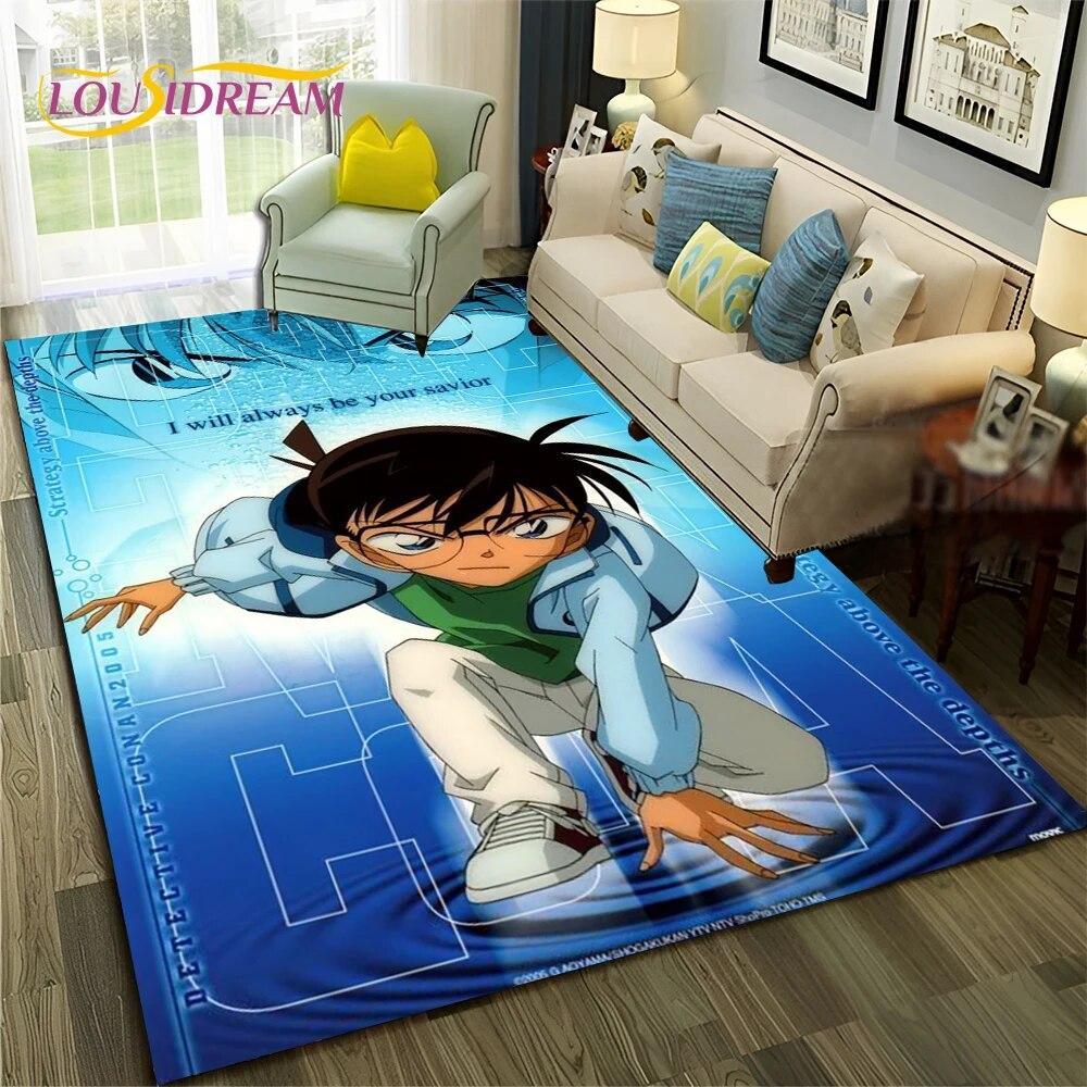 Cartoon HD Detective Conan Anime 3D Carpet Rug for Home Living Room Bedroom Sofa Doormat Decor,Child Area Rug Non-slip Floor Mat
