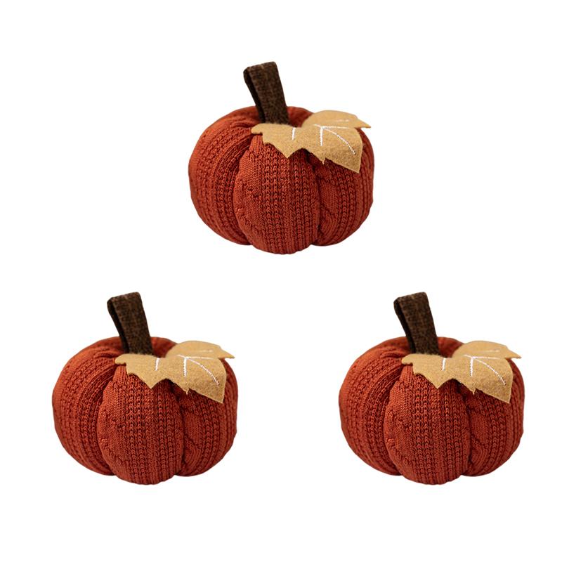 1/3ks Umělé podzimní dekorativní háčkované dýně pro rustikální statek Den díkůvzdání Sklizeň halloweenského stolu Centrální ozdoba Mantel Kitchen Decor