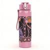 1PC Nicks Band Female Figure Collage Print 750ml Colorful Plastic Sports Water Bottle Leakproof Pop Up Lid with Straw for Outdoor Work Home Use