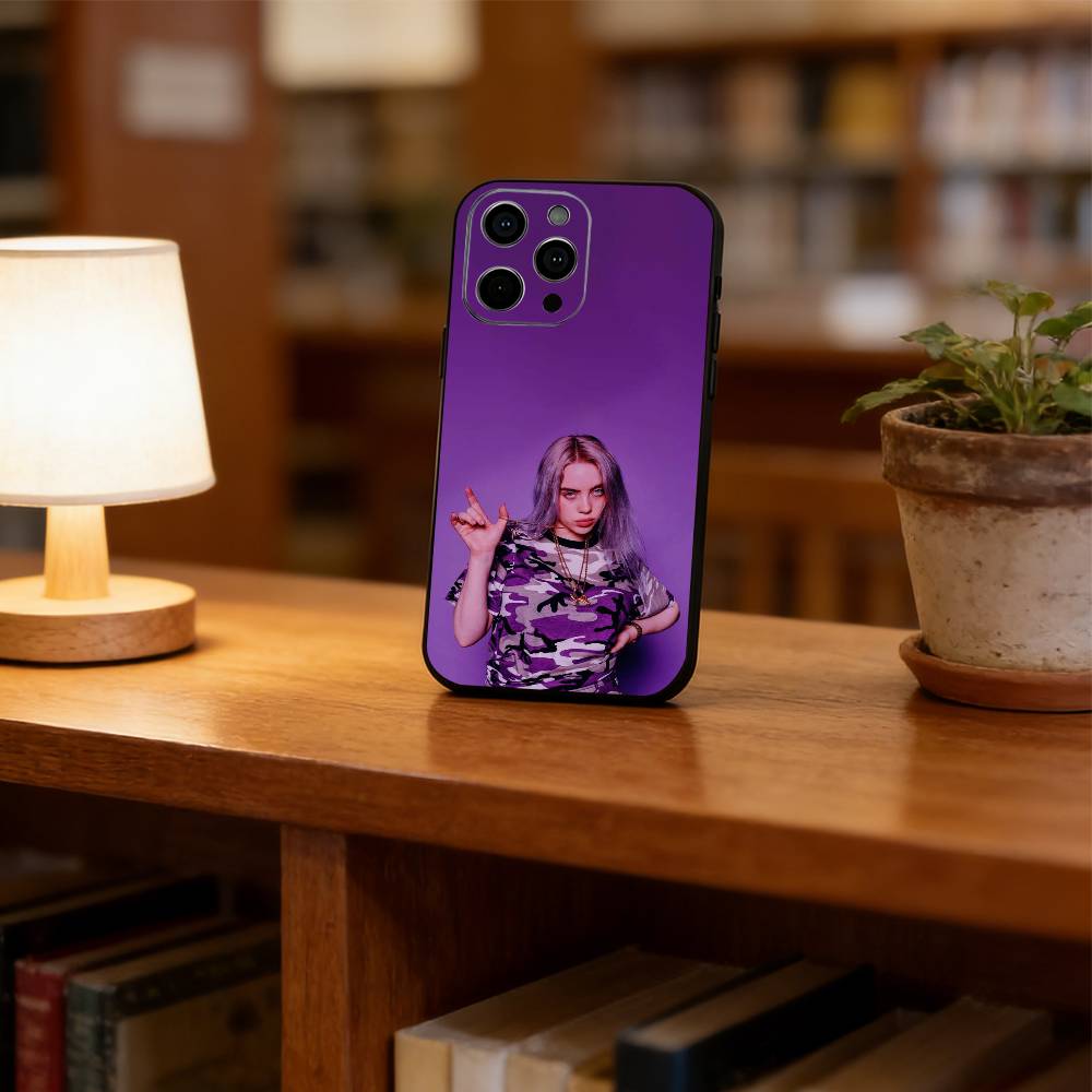 Billie Eilish Phone Case For iPhone 17,16,15,14,13,12,11 Plus,Pro Max,XS,Soft Silicone Black Cover