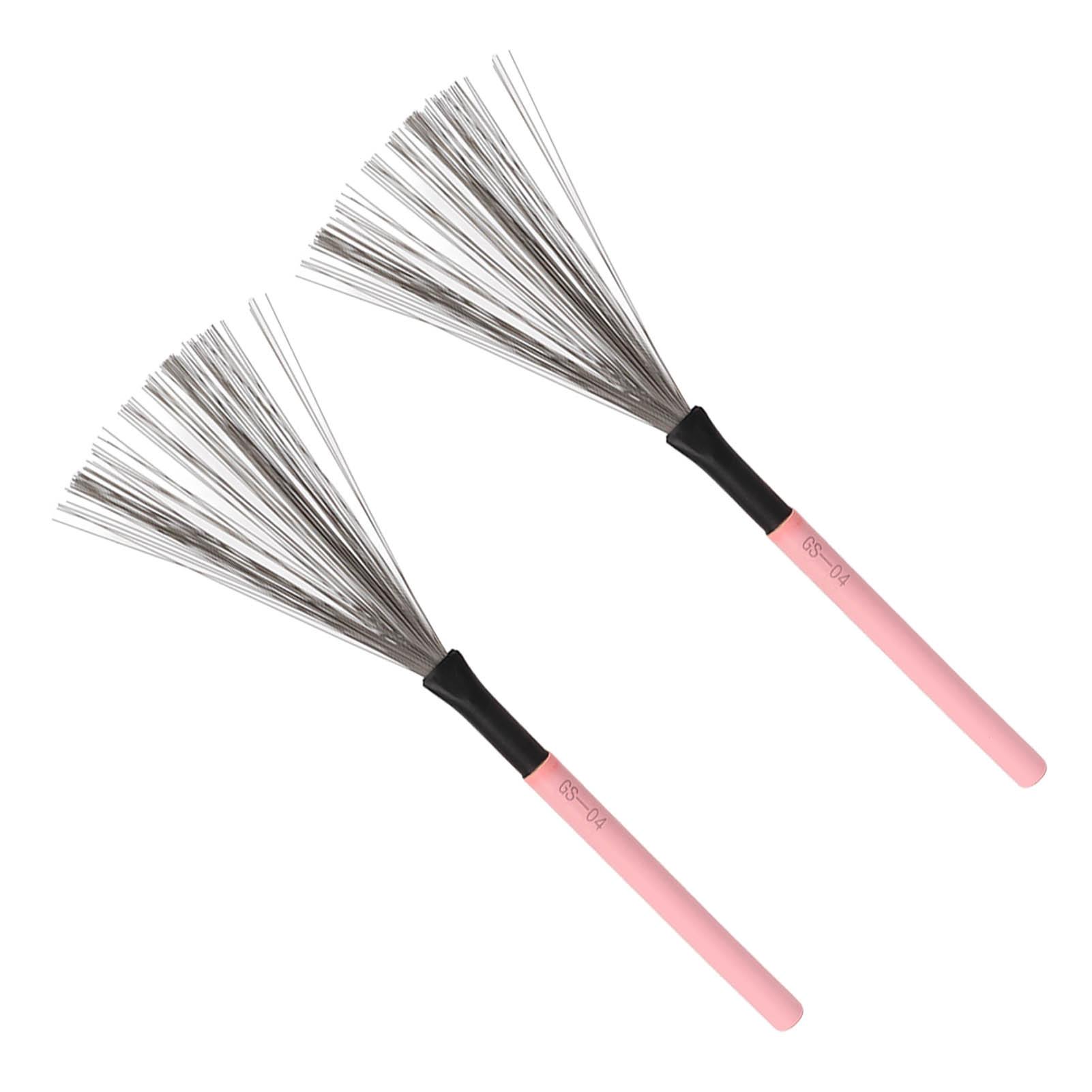 Brush Steel Wire Maple Wooden Handle Percussion Tool Instrument Accessory Set Kit