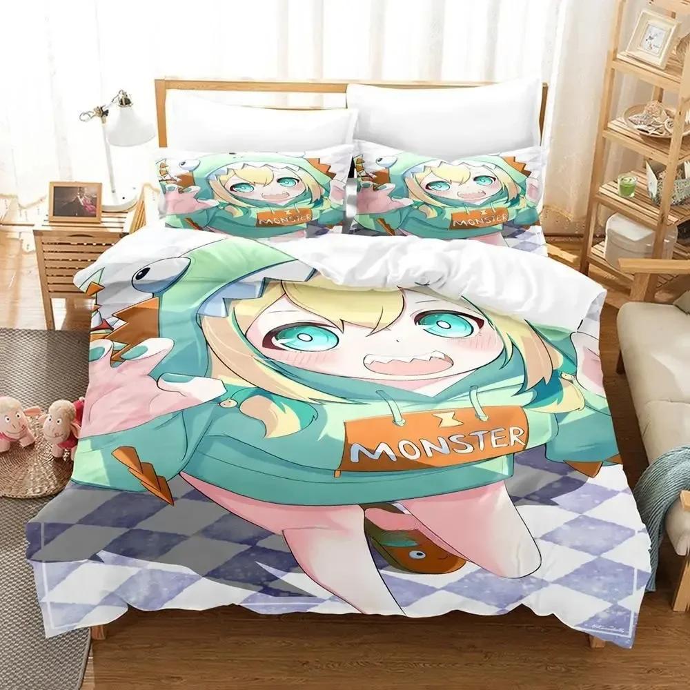3d Anime Kawai Young Girls Amano Pikame Beding Set Printed With Pilowcase Bed Soft Duvet Cover Soft Single Double Quen Super King-Sized Dimensionsd