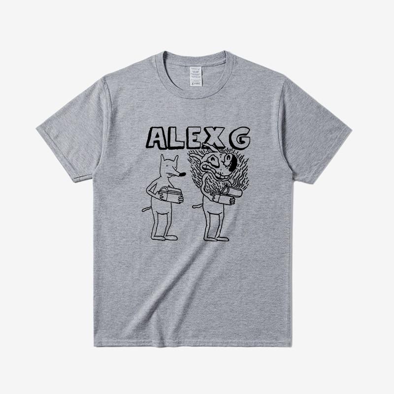 

2026 Summer Fashion Roundneck Shortsleeved Singer Alex G Print Tshirt Loose Fit Versatile Suitable for Both Men and Women M