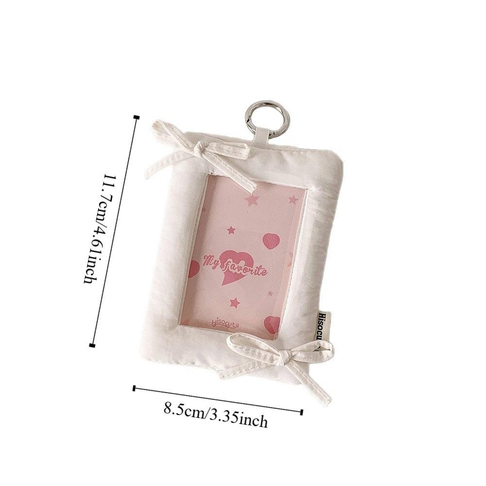 Bowknot Photo Photocard Frame with Keychain Idol Card Display Protector  Card Decor