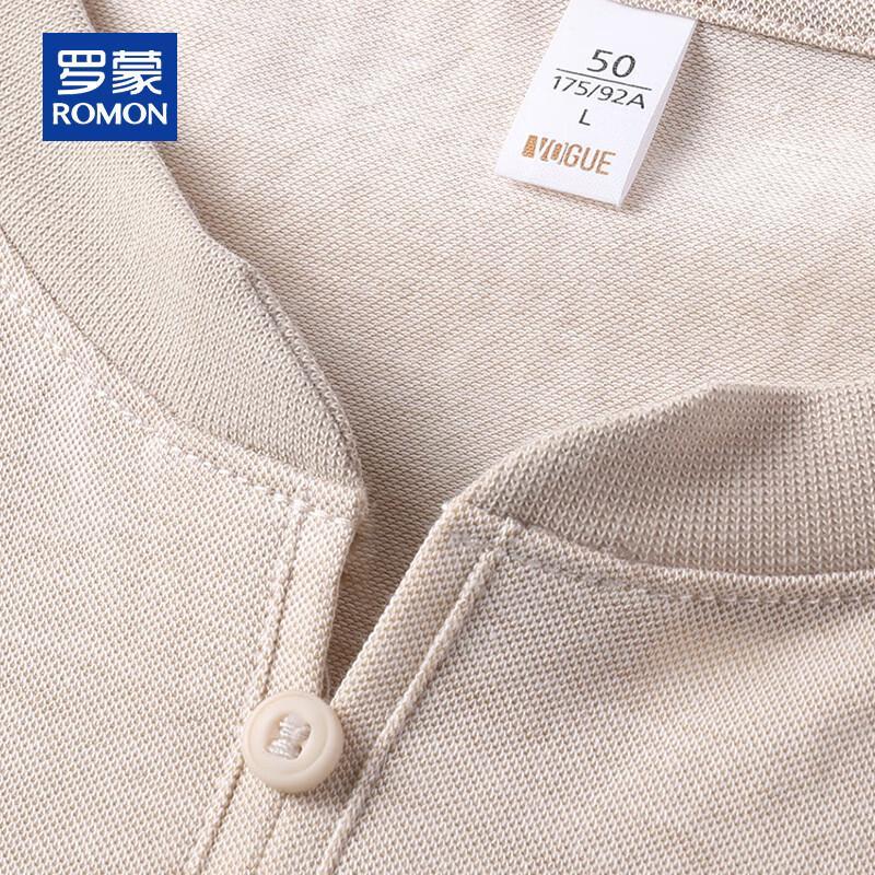 ROMON Men's Summer Stand-Up Collar Short-Sleeve T-Shirt