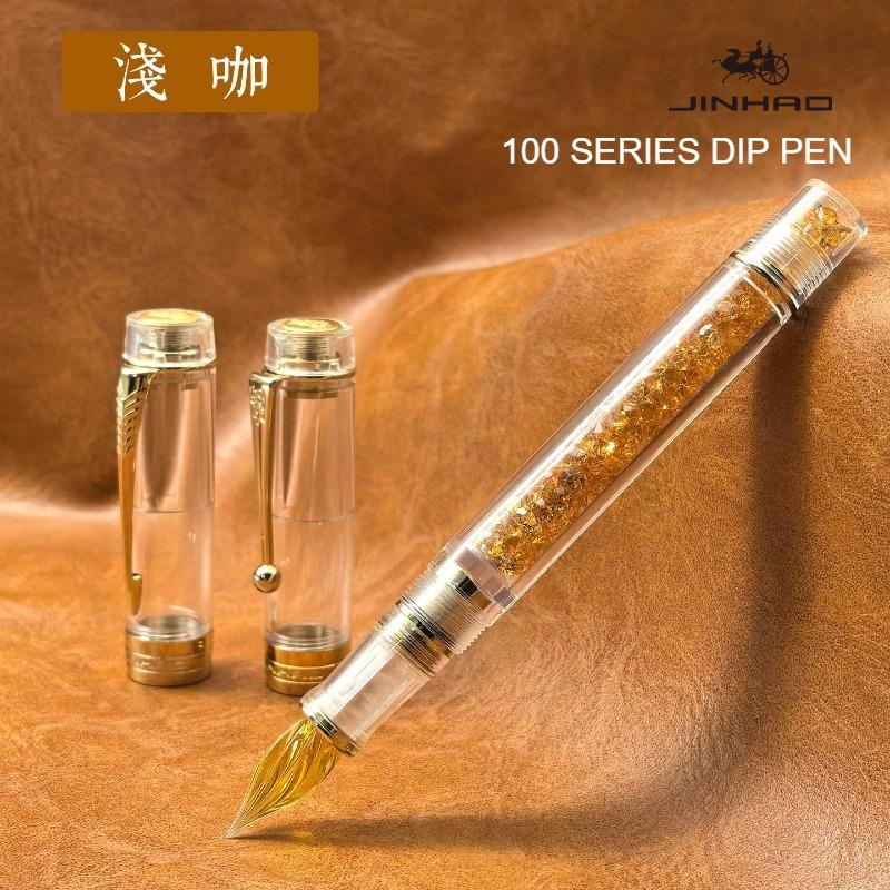JINHAO 100 Glass Dip Pen 2026 Handcrafted Limited Edition Finely Grounded Smooth Writing Office School Art Supplies Stationery