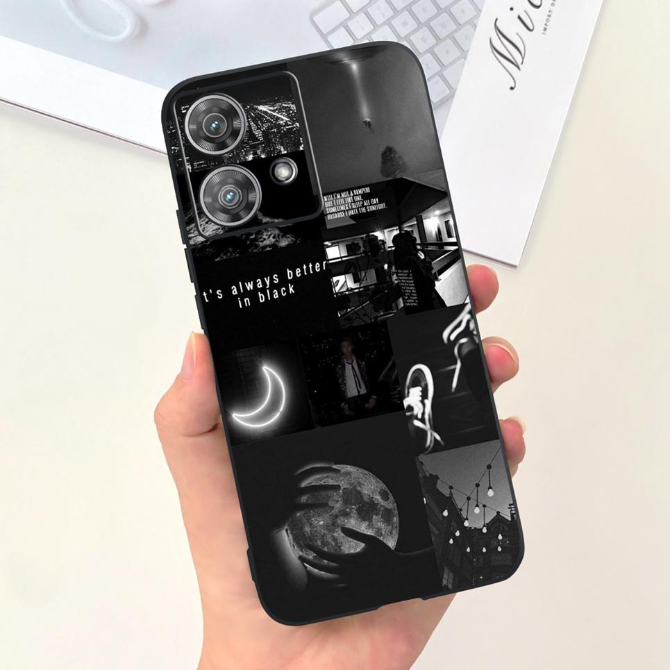 For Motorola Moto Edge 40 Neo / Edge40 / Edge 30 Lite / Edge 20 Lite 20 Pro Phone Case Soft Silicone Black Back Cover Cartoon
