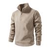 Men's Fall Winter Half-Zip Mock Neck Sweatshirt, Color Loose Fit Thick Pullover Top
