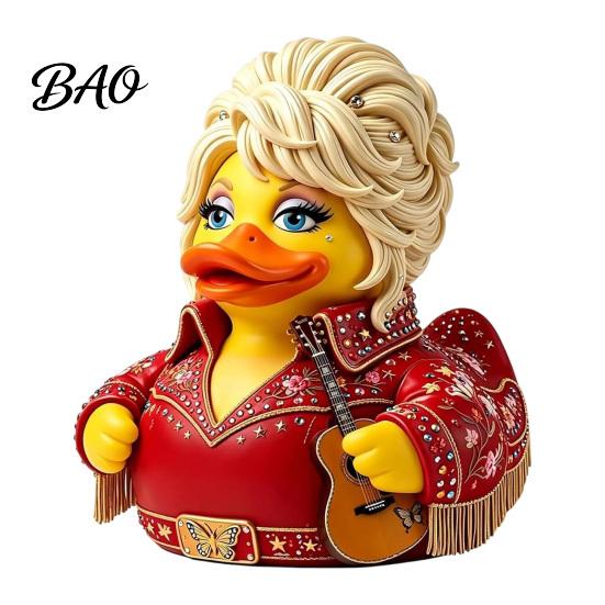 Music Legend Commemorative Item Parton Memorial Duck, Dolly Duck Figurine, Country Statue, Guitar-Themed Collectible Figurine Decorative Sculpture for