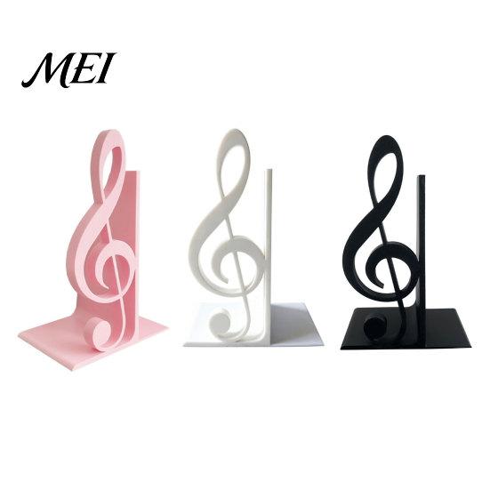 Elegant Music Symbol Display 3D Printed Treble Clef Bookends, Note Shelf Organizer, Non-Slip Modern Bookend Practical Desk Accessory with Stable