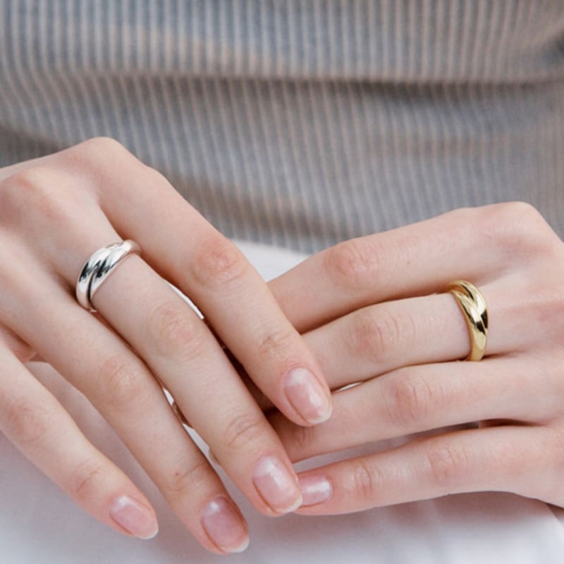 ROAJU [silver925]two strap bold ring