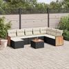 VidaXL Garden Lounge Set with Cushions 9 Pcs, Patio Sofas, Patio Furniture Set, Outdoor Furniture, Black 3227932