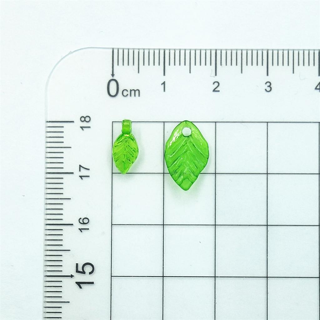 Creative Pendant Beads Fashion Acrylic DIY Handmade Accessories 100Pcs Leaf Earring Ornament Materials Jewelry Making Green