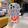 Phone Case: 2D flat design suitable for iPhone 18 17 16 15 14 13 Pro protective case, couple style, watermelon slice, Christmas and Halloween gift