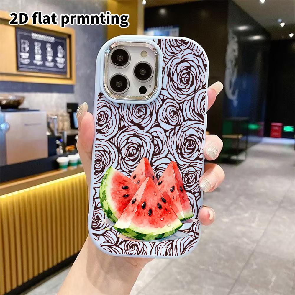 Phone Case: 2D flat design suitable for iPhone 18 17 16 15 14 13 Pro protective case, couple style, watermelon slice, Christmas and Halloween gift