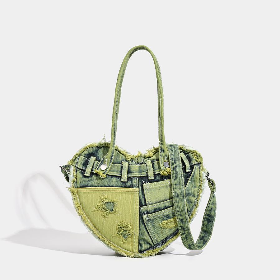 

Европейская и американская любовь Ретро Старая джинсовая холщовая сумка Нишевый дизайнерский смысл Одноплечевая сумка через плечо Универсальная корейская версия Сумка