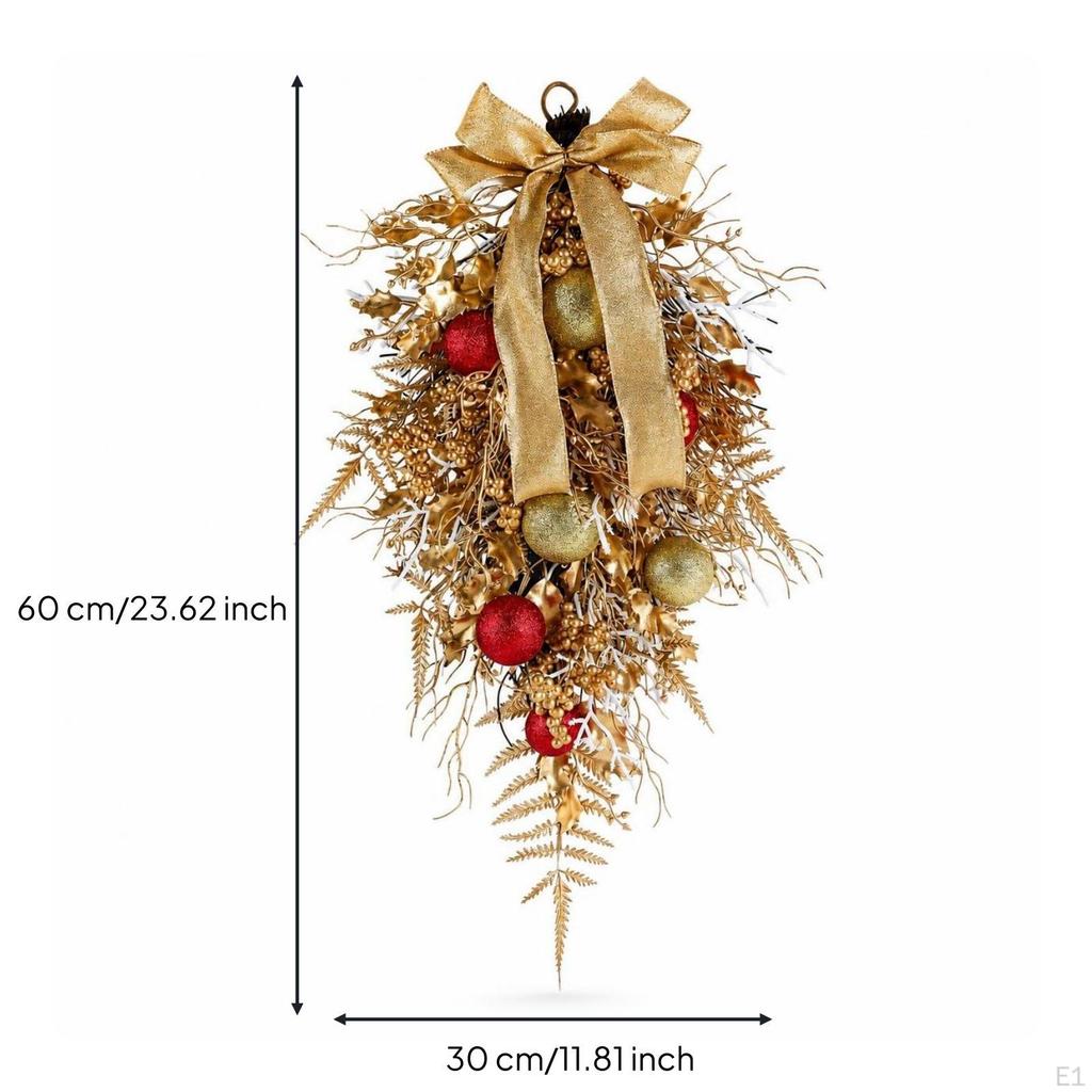 Christmas Teardrop Swag Elegant with Bow Cascade for Entryway