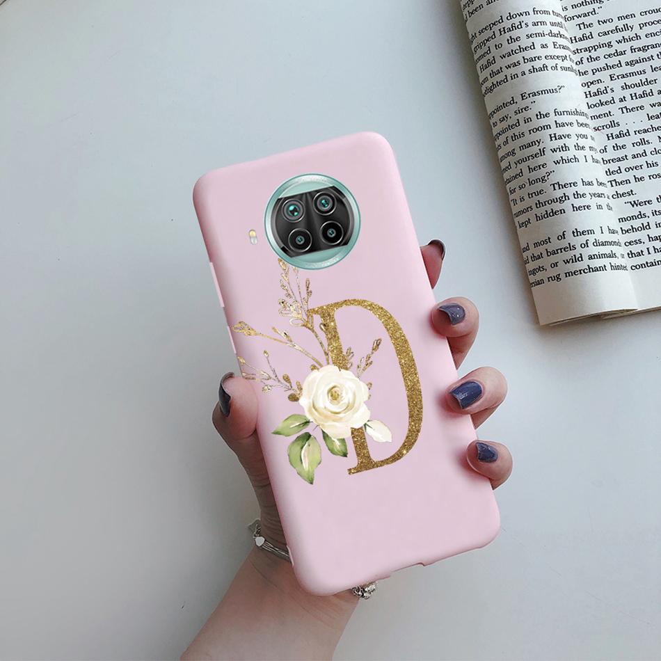 For Xiaomi Mi 10T Lite 5G Back Cover Flower Alphabet Letter Candy Soft Phone Case For Xiomi Mi10t Lite Mi 10 T Lite 10tlite Case