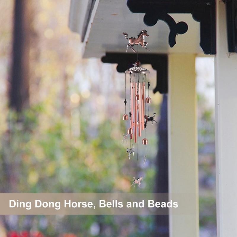 Vintage Wind Chimes,Horse Wind Chimes Music Wind Chimes For Family Ladies Festivals Balconies Porches Garden Decoration