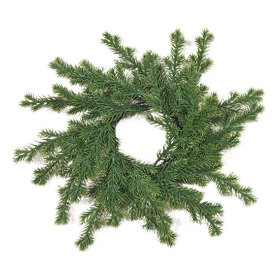 Artificial Pineneedle Wreath Candle Ring Christmas Candle Holder Garland Wedding Party Festival
