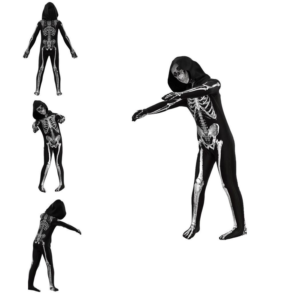 Children's Horror Skeleton One-piece Tights For Halloween And Cosplay Fun