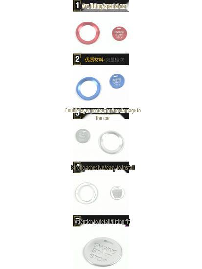 M8 One-Key Start Button Aluminum Alloy Sticker - Car Accessory
