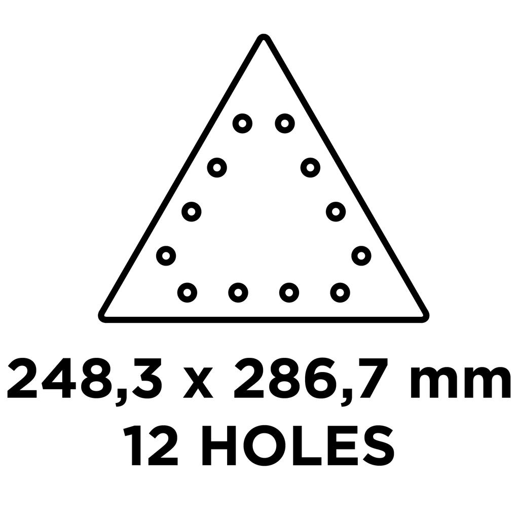 Velcro sandpaper K120, triangular with 12 holes, 5 pcs for sander 59G264