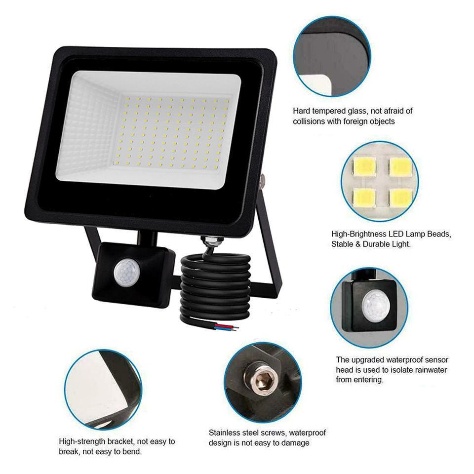 Pir Body Sensor Led Flood Light With Auto Motion Detection For Outdoor Security