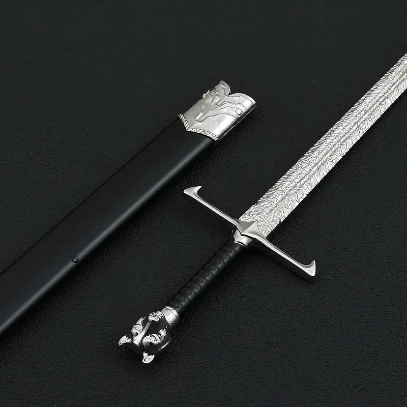 Direwolf 22cm Sword Valyrian Medieval Knight Weapon Thrones Movies Peripheral Metal Samurai Sword Weapon Model Gifts Toy collect
