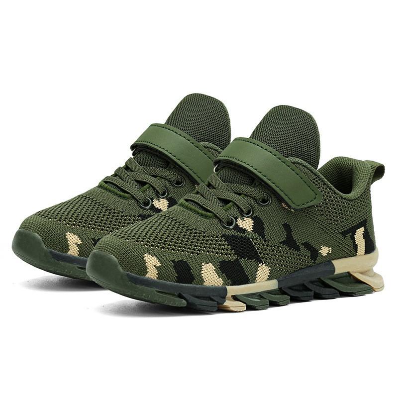 Scarpe da Corsa Camouflage per Bambini Ragazzi Ragazze - Sneakers Atletiche in Rete Traspirante con Velcro per Esterno