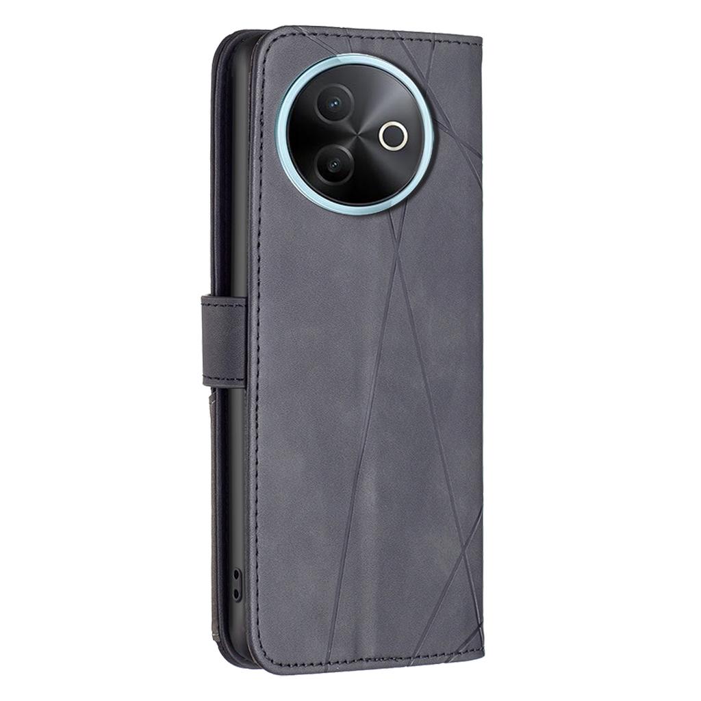 BINFEN COLOR For Vivo Y39 5G Phone Cases Wallet Stand Geometry Imprinted Leather Cover