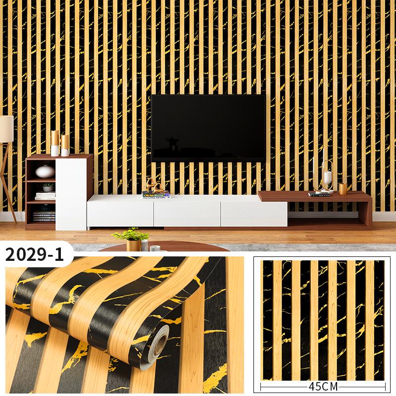 Self-Adhesive Imitation Wood Grain Wallpaper - Moisture-Proof Wall Decoration for Bedrooms