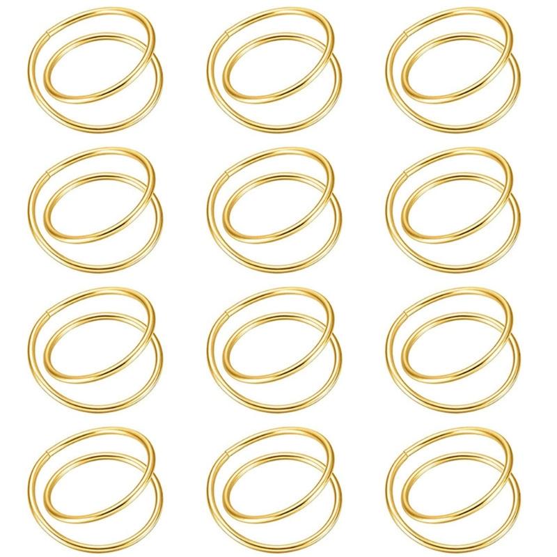 

12Pcs Simple Double Circles Napkin Buckles Elegant Napkin Holder Home Dinner Table Decoration for Christmas Party