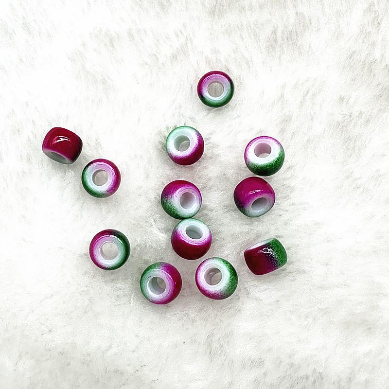 50pcs 6X9mm Big Hole Acrylic Beads Spacer Loose Beads for Jewelry Making DIY Handmade Bracelet Accessories