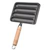 Železná pánev na uzeniny s dřevěnou rukojetí proti opaření Nepřilnavý Kuchyně na grilovanou klobásu