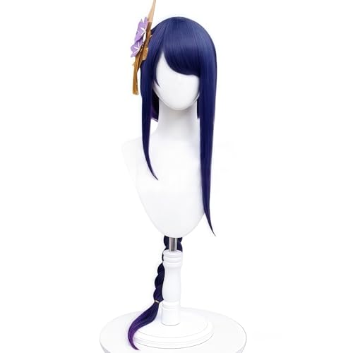 Парик Райден Сёгун NOKIJP, Бог Грома, Косплей Genshin Impact, Термостойкий парик, Гладкий и легко укладывается, Молния Genshin Impact, Райден Сёгу