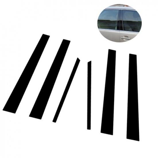 6PCS Post Pillar Trims Window Door Docal Glossy Black For Lexus 2001-2006 LS430