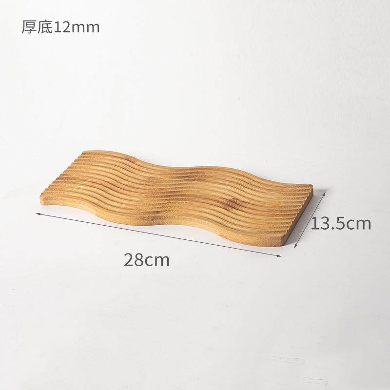 Creative Wavy Bamboo Tea Tray Irregular Ins Style Decoration Aromatherapy Serving Plate for Bread Fruit Dessert