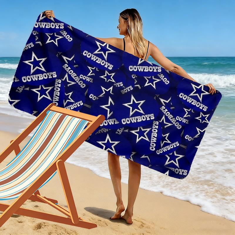 Dallas Cowboys Print Beach Towel, Large Soft Quick Dry Towel for Beach Camping Swimming