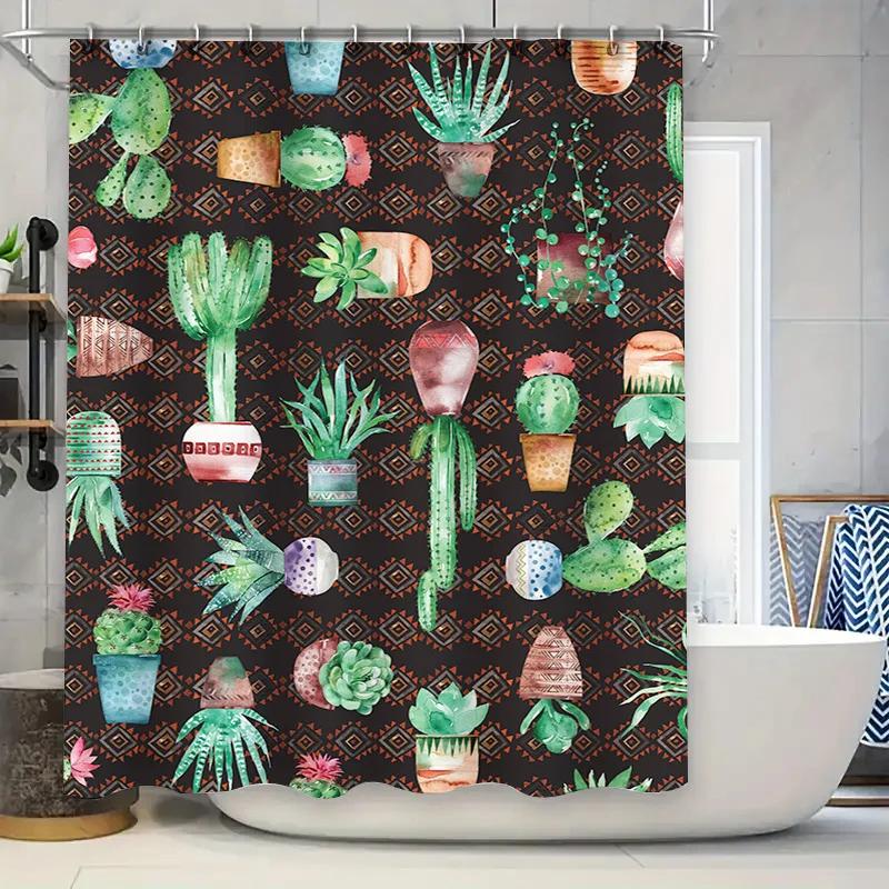 

Stylish Bathroom Decor: Modern Pop Art Dog Print Shower Curtain For Pets Lover Black White Design, Durable Fabric Material (One W60H190(CM)-1 Pcs