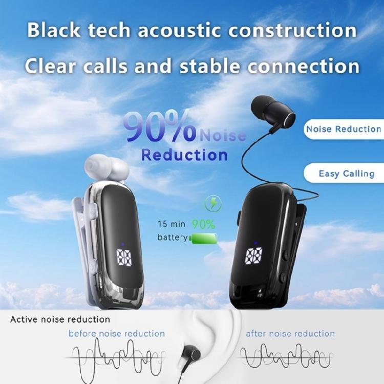 Lavalier Business Headphone Bluetooth-compatible Earphone Call Vibrating Reminder Voice Number Reporting Wireless