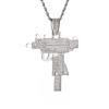Hip-Hop Crystal Pistol Pendant, Personalized Men and Women Punk Cool Rock Rap Trend Necklace Trend Jewelry Gift