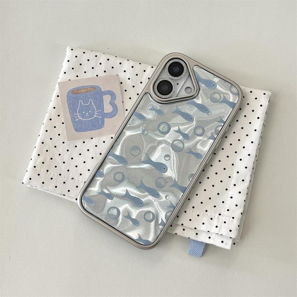 Electroplated Bubble Fish iPhone 14/13 ProMax Full-Coverage Drop-Proof Case