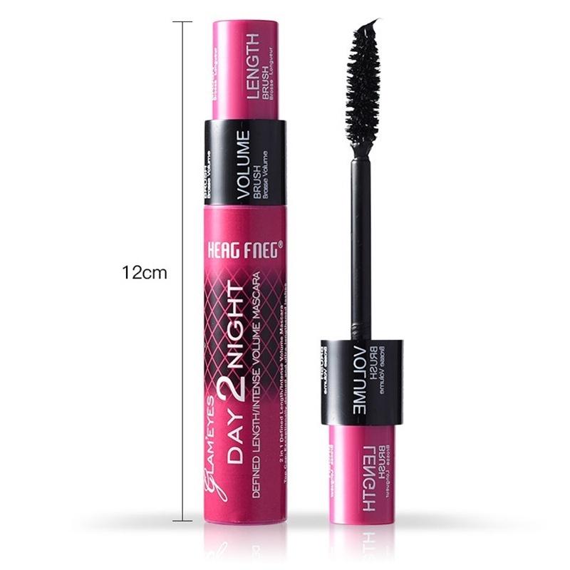 

2 In1 3D Fiber Mascara Black Eye Curling Eyelash Double Mascara Водонепроницаемая полная тушь для макияжа Инструмент 1PC