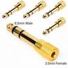 5Pcs 3.5mm 6.35mm Stereo Mono Plug To 3.5mm 6.5mm Audio Jack Connector Adapter Converter for Speaker