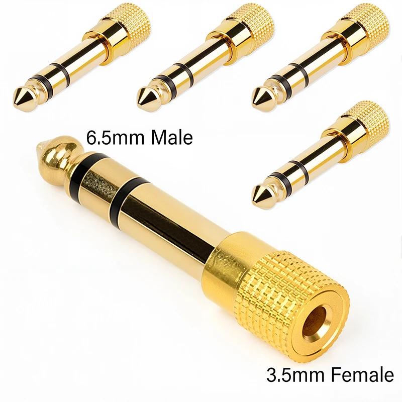 5Pcs 3.5mm 6.35mm Stereo Mono Plug To 3.5mm 6.5mm Audio Jack Connector Adapter Converter for Speaker